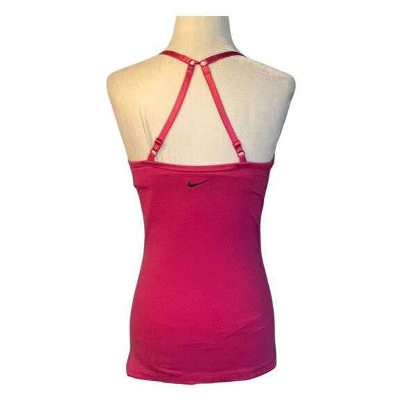 Nike DRI-Fit Graphic Print Racerback Active Tank Top Pink Yellow Knit Athletic S - Picture 4 of 6